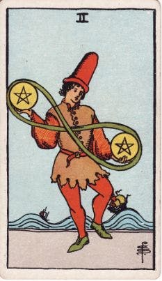 Tarot Card: ペンタクルの2