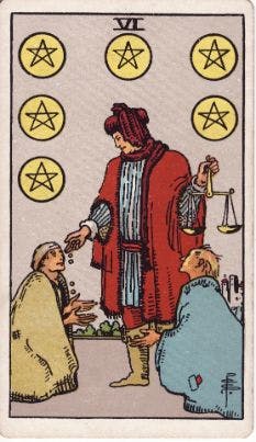 Six of Pentacles Tarot Card