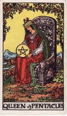 Queen of Pentacles Tarot Card