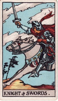 Knight of Swords Tarot Card