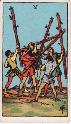 Tarot Card: Five of Wands