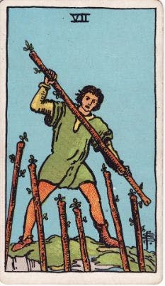 Tarot Card: Seven of Wands