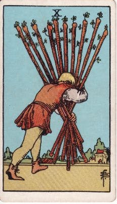 Tarot Card: Ten of Wands