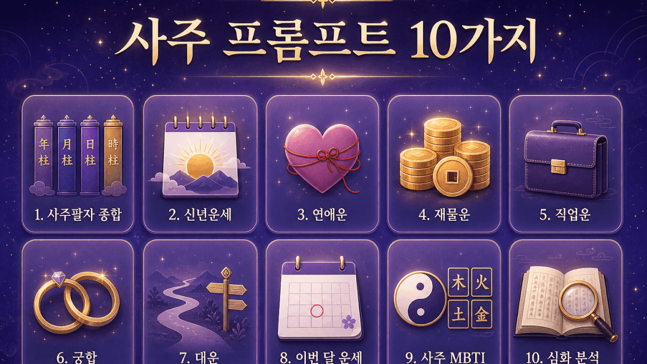 챗GPT 사주 프롬프트 10가지 모음