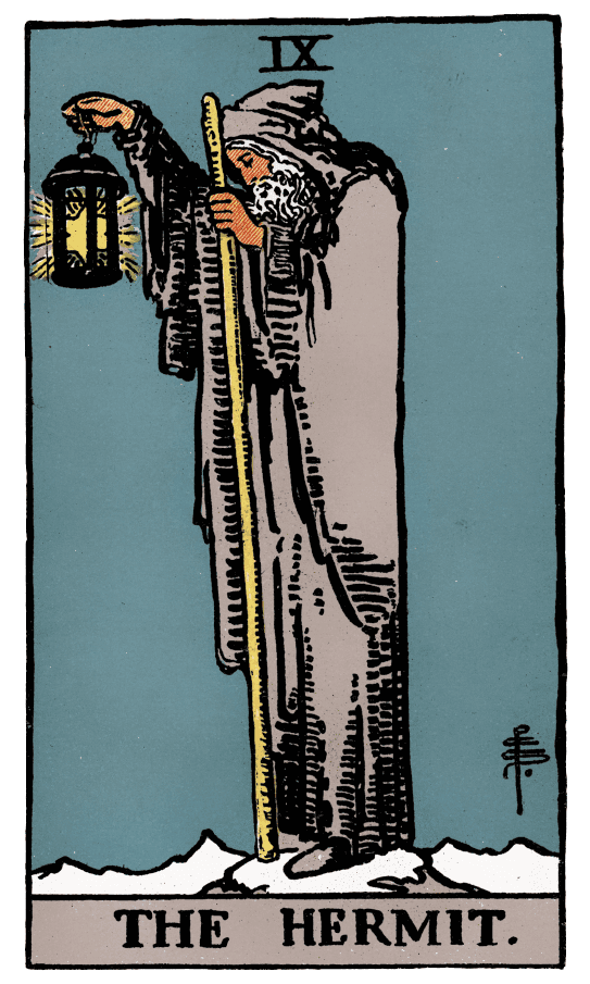 The Hermit tarot card thumbnail