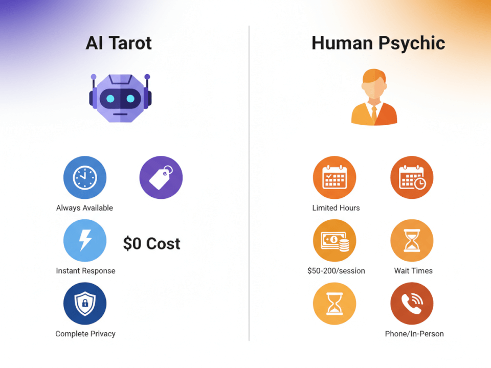 AI Tarot vs Human Psychic Comparison