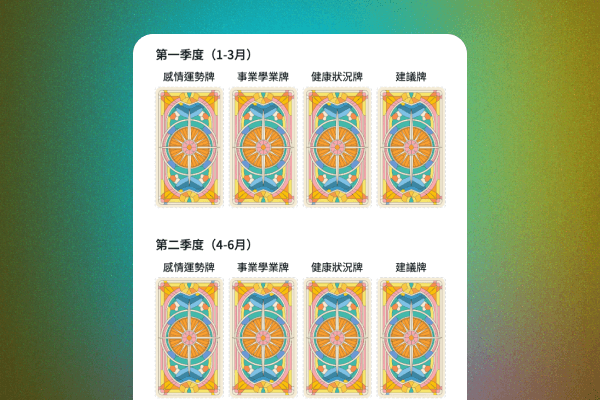 연간 사계절 타로 운세 표시